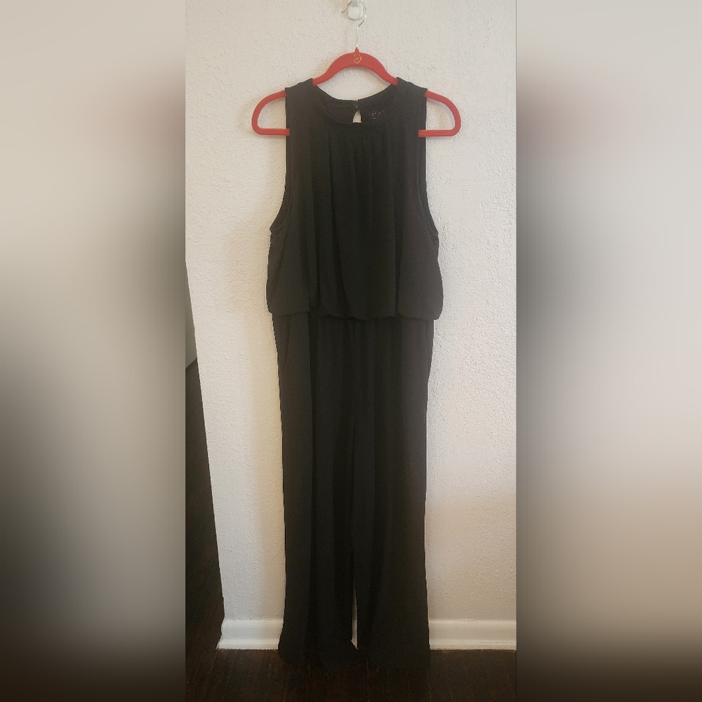 Eloquii Elegant Black Sleeveless Jumpsuit. Keyhole back. Size 18/20